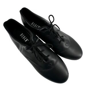 Bloch Tap Shoes Women Size 9M Black Leather Lace Up Dance Theater Classic